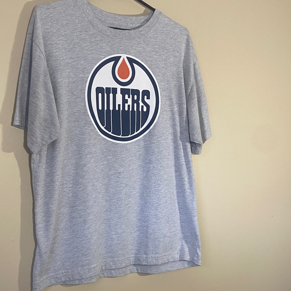 Fanatics NHL Edmonton Oilers Heather Gray Short Sleeve Crew Tee
